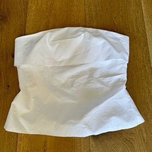 White strapless Zara top